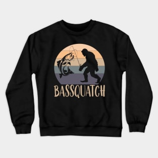 Bassquatch funny bigfoot fishing gift Crewneck Sweatshirt